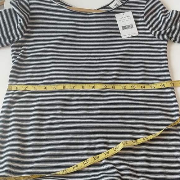 NWT Free People striped openback dress black/ivory - Picture 5 of 6